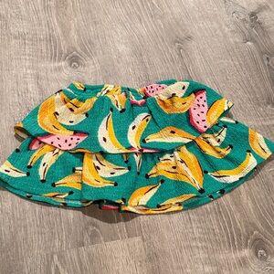 Old Navy Green Skirt with Banana and Watermelon Print